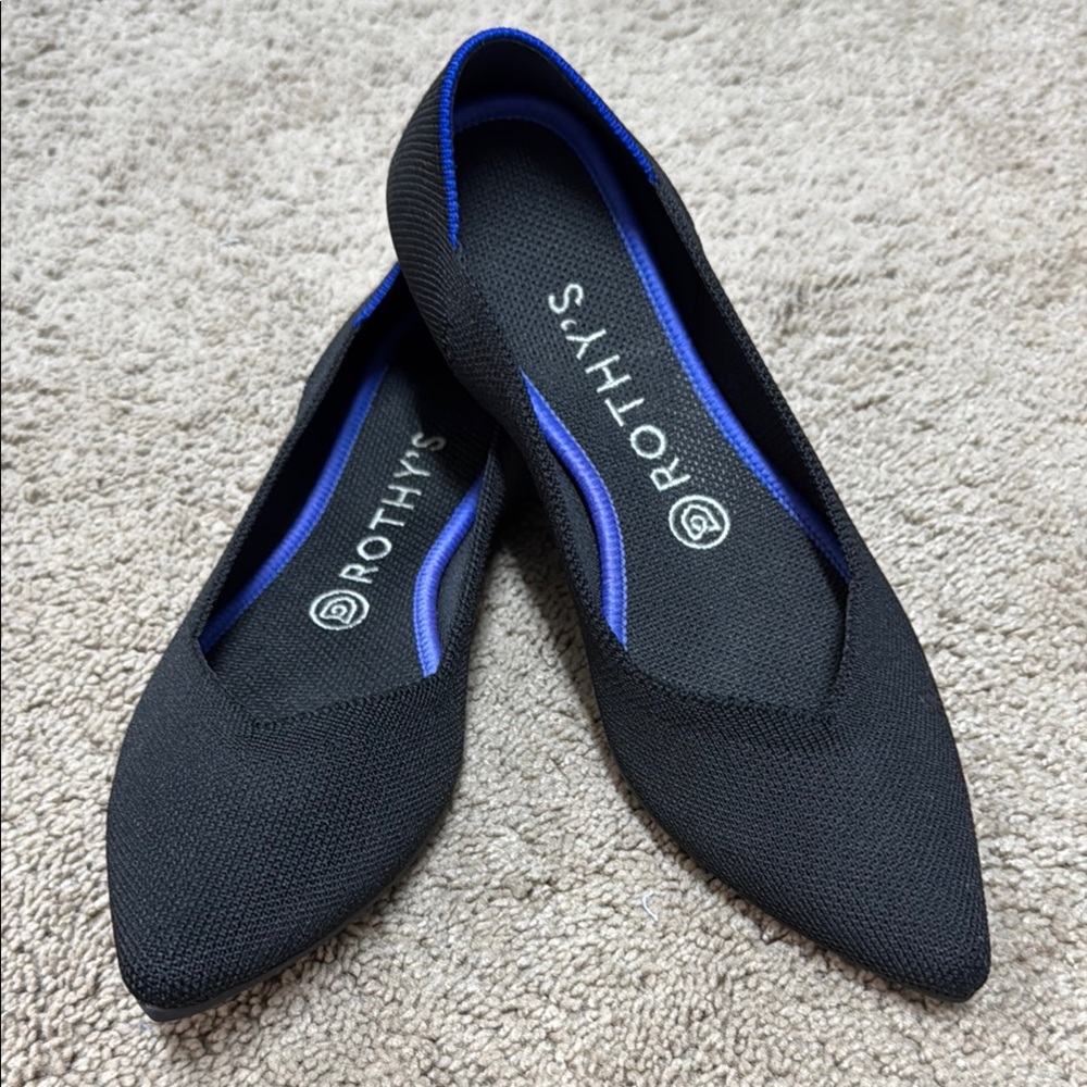 Rothy's The Point Women's Black Flats - size 8